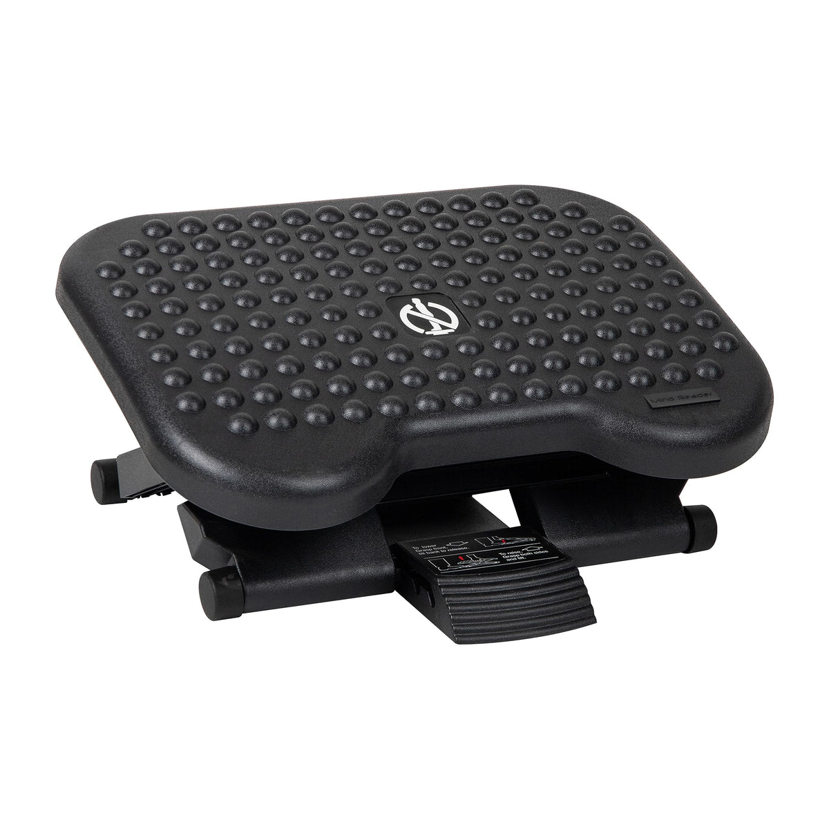 Mind Reader Foot Rest, Under Desk at Work, Ergonomic, Height Adjustable, Office, Plastic, 17"L x 13"W x 6.25"H, Black