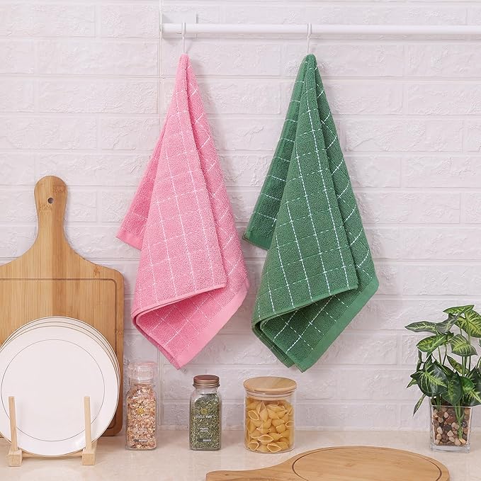 Mordimy 100% Cotton Terry Cloth Kitchen Towels, Super Soft and Absorbent Dish