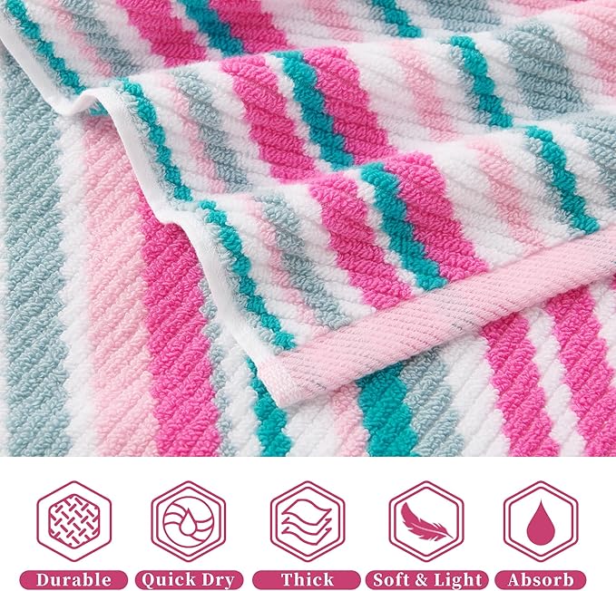 VOOVA & MOVAS Cotton Hand Towels Set of 4, Soft & Absobent & Lightweight