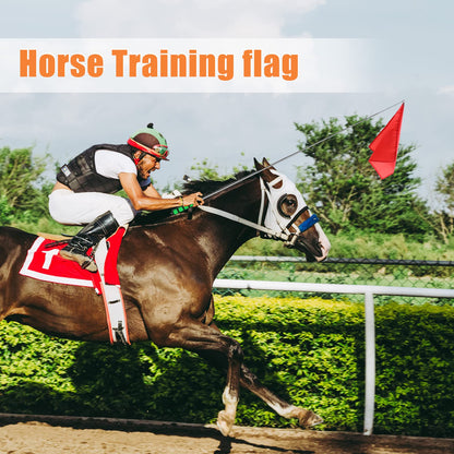 MANOPAWS 5Pcs Horse Training Flag and 55in Telescoping Pole with Hook for Lunging, Retractable Horse Training Equipment Flag with Clips