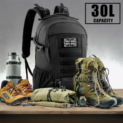 Jueachy Military Tactical Backpack 30L Army Assult Camouflage Hunting Rucksack Molle Waterproof 3 Day Large Rucking Backpack for Outdoor Sports Trekking Hiking Travel Camping