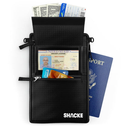 Neck Pouch - RFID Passport Holder and 2 in 1 Belt Wallet