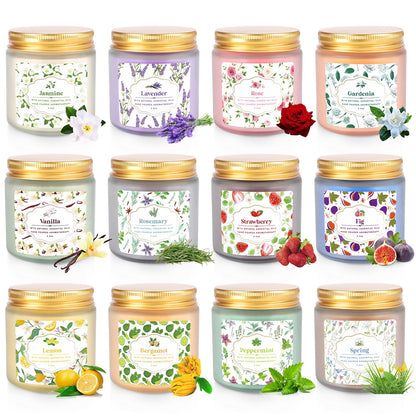 YOROXRG 24 Pack Scented Candles with Added Natural Essential Oils, 3.5oz, Suitable for Various Festivals, Parties, Yoga, and Home Scene