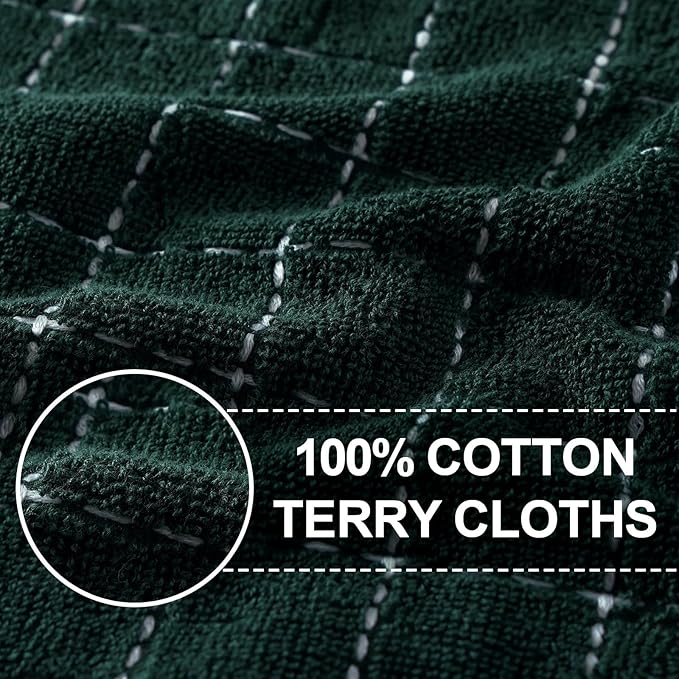 Homaxy 100% Cotton Terry Kitchen Towels, Checkered Designed, Soft and Super