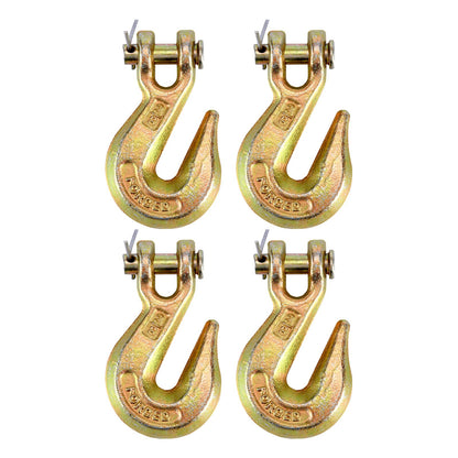 TBAPFS 4Pcs 3/8 Inch Clevis Grab Hooks Grade 70 Chain Hook 7500 Lbs Working Load Limit for Trailer Truck Transport