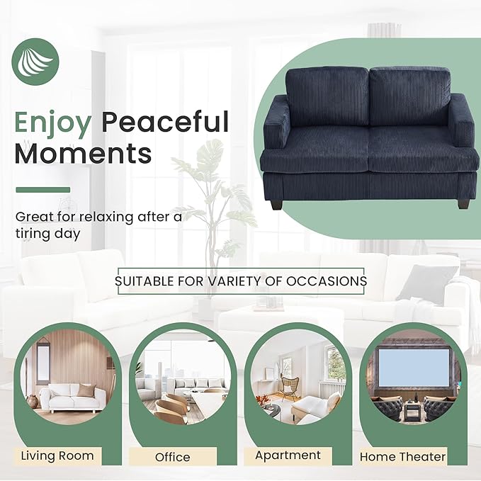 YOUDENOVA Sofa, 63” Comfy Loveseat Sofa