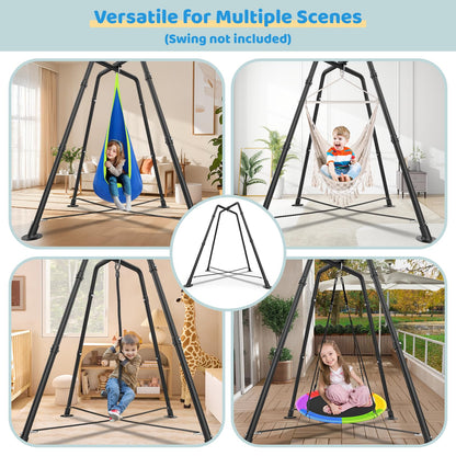 Heavy Duty Swing Frame, 330LBS Metal Swing Stand for Kids and Adults, Fits for Most Swings - for Indoor and Outdoor Use, Black(Saucer Swing NOT Included)