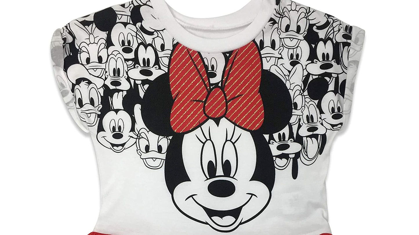 Disney Minnie Mouse Toddler Girls Dress White/Red 2T