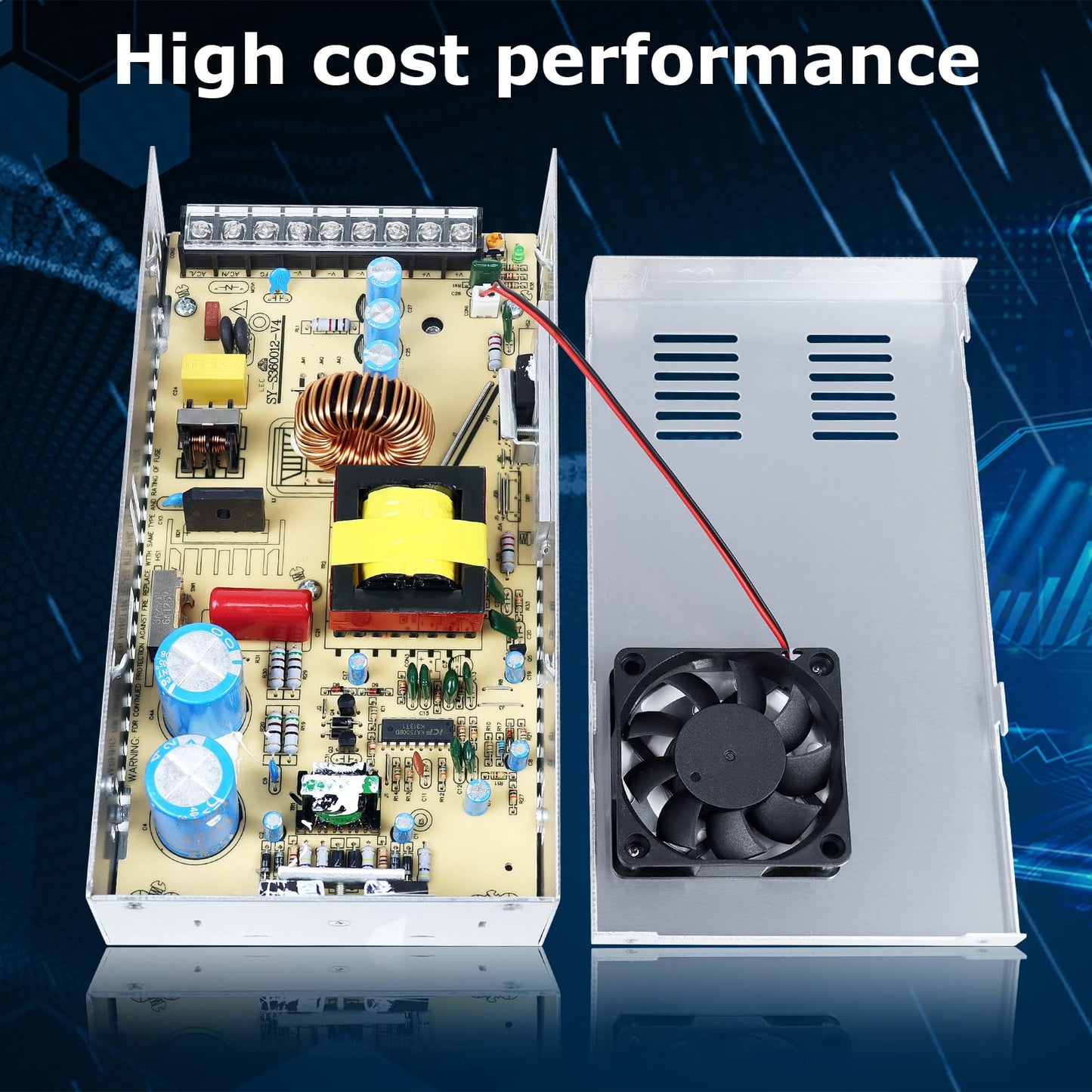 LightingWill 12V 30A 360W DC Universal Regulated Switching Power Supply, Converter AC 240V to DC 12V LED Power Adapter Transformer Driver for CCTV, LED Strip light, Radio, Computer Project
