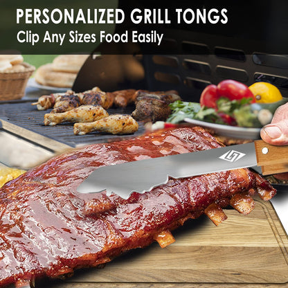BBQ Tools Set with Grill Spatula, Tongs, Fork - Barbecue Utensils Kit - Surprise Gifts for Men