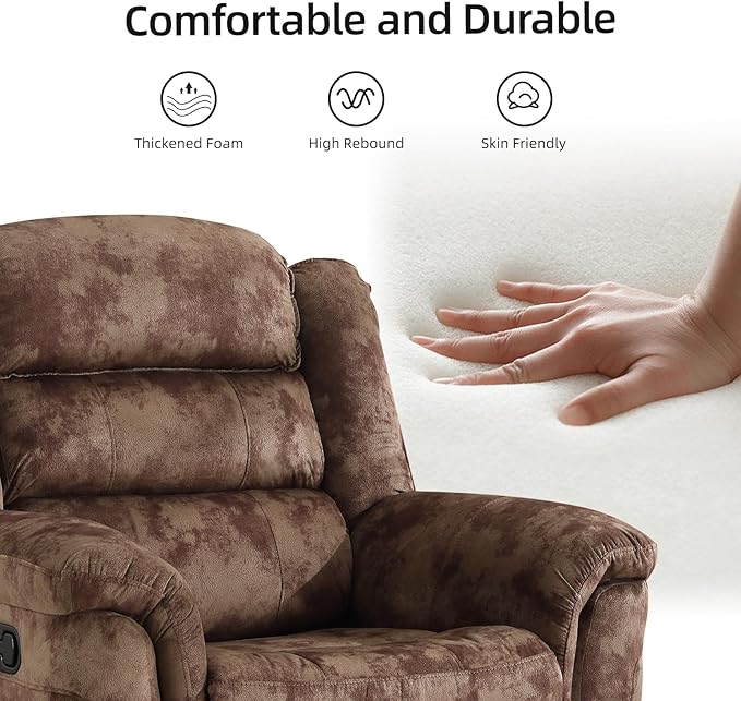 EBELLO 2 Pieces Loveseat Reclining Couch Furniture Set, Soft Fabric Manual