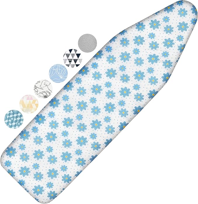 Ironing Board Cover and Pad, 15x54 Standard Size Thick Iron Padding, Scorch &