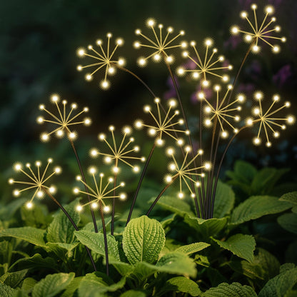 Solar Garden Lights 2 Pack Waterproof Swaying Starburst Light Solar Outdoor Lights for Yard Patio Walkway Pathway Party Wedding Decoration, Unique Gifts for Women, Warm White