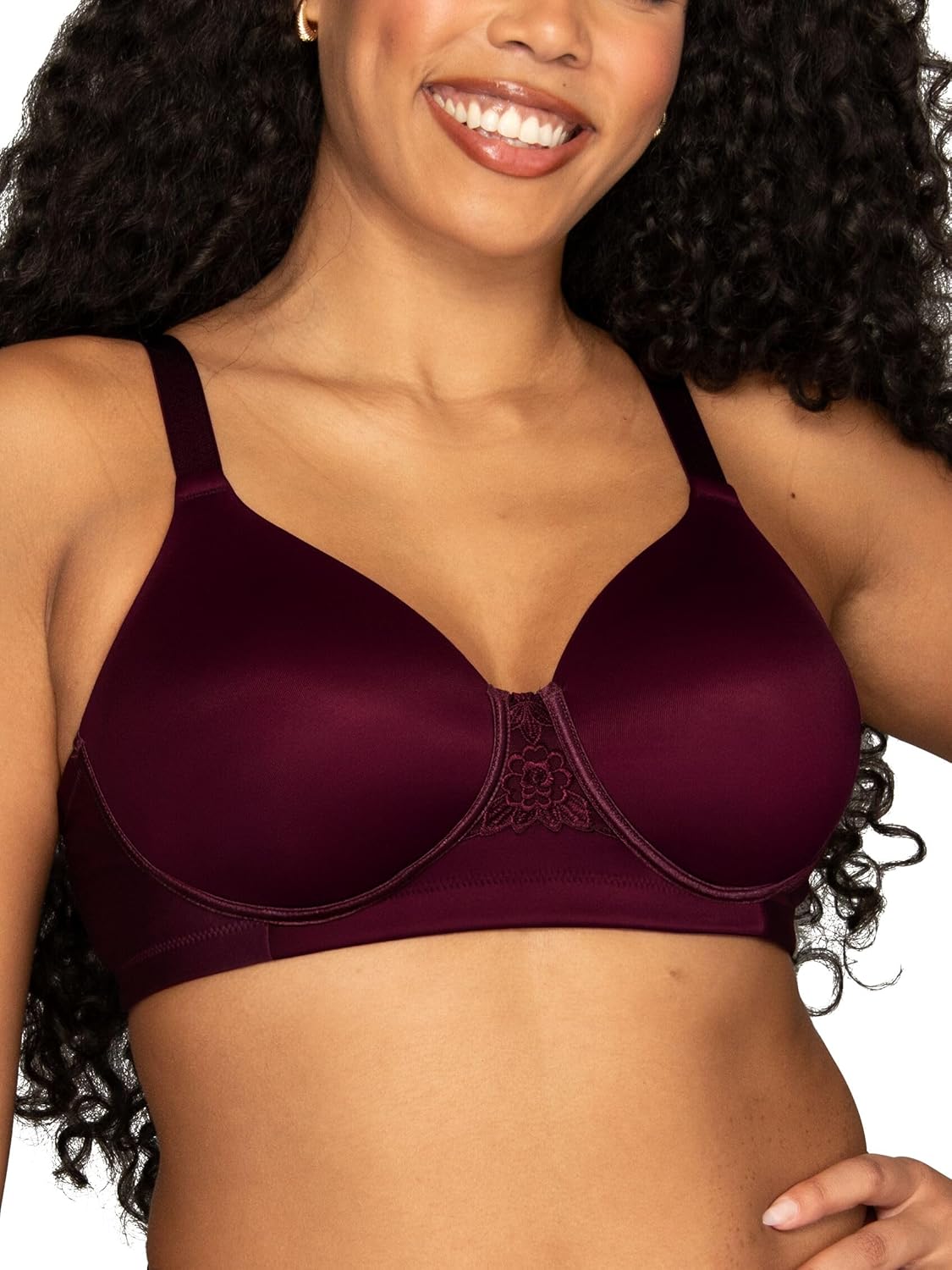 Vanity Fair Womens Full Figure Beauty Back Smoothing Bra, 4 Way Stretch Fabric, Lightly Lined Cups Up to H