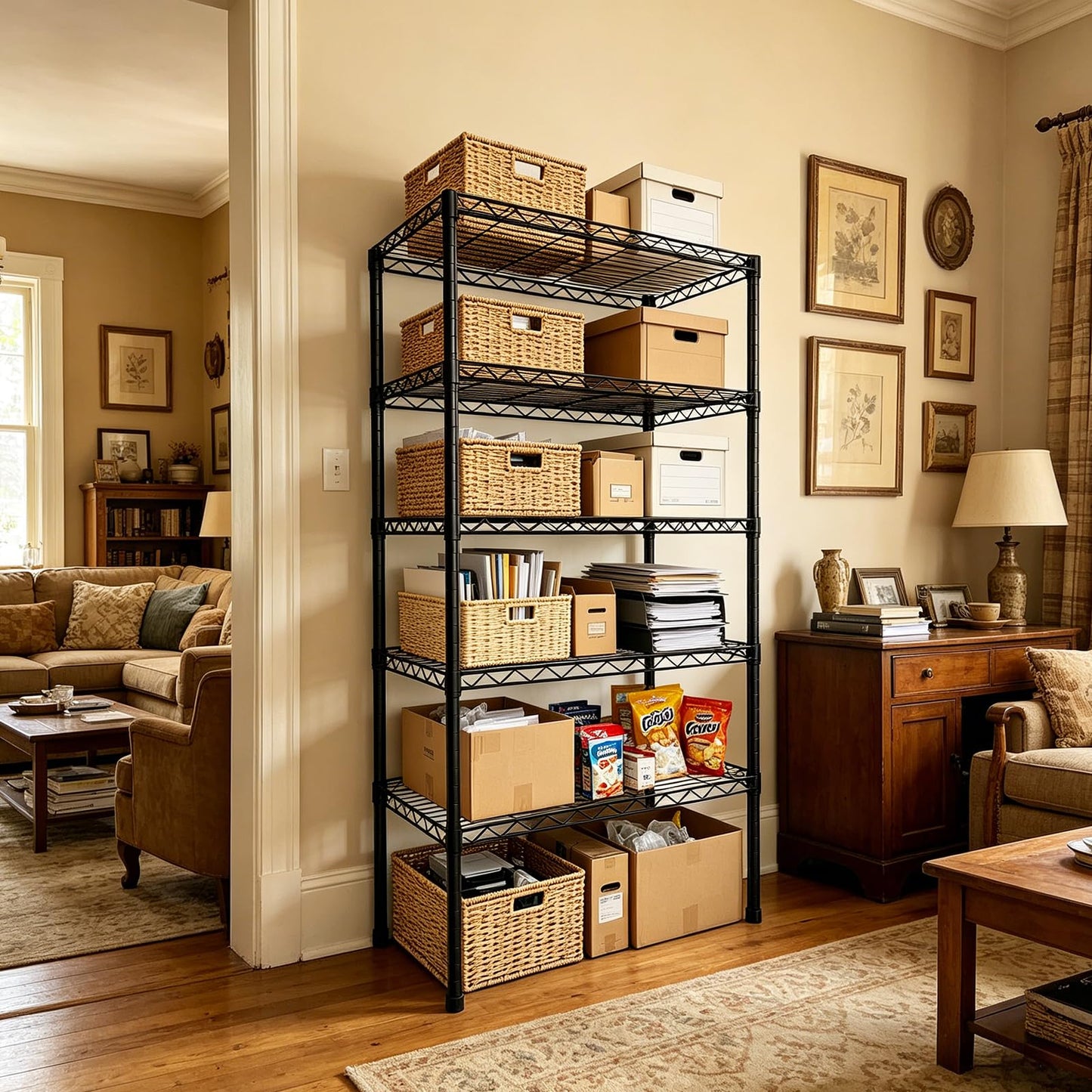 NULTRUMA Storage Shelves, Heavy Duty 5 Tier Storage Metal Shelves, 550LBS Capacity Adjustable Metal Wire Shelving Unit for Garage, Pantry, Kitchen, Closet, Commercial & Industrial Use