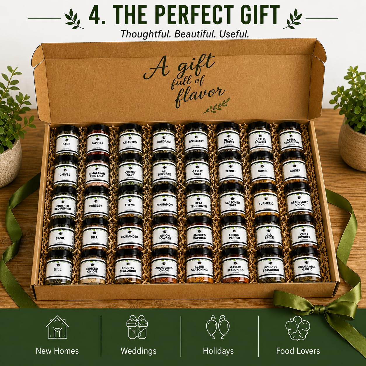 Ultimate Pantry Spice Set - 40 Piece Complete Spice & Herb Collection with Seasoned Salts - Kitchen Starter Kit - 8.75 lbs - Everything you Pantry Needs!