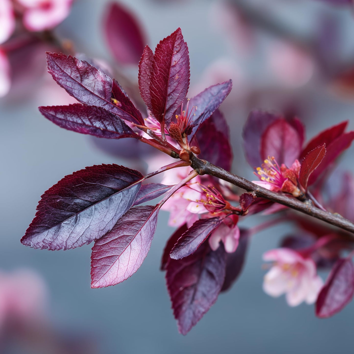 Purple Leaf Sand Cherry Shrub/Tree - 10-16" Tall Live Plant - Quart Pot - Purpleleaf Cistena Plum Bush - Prunus × cistena