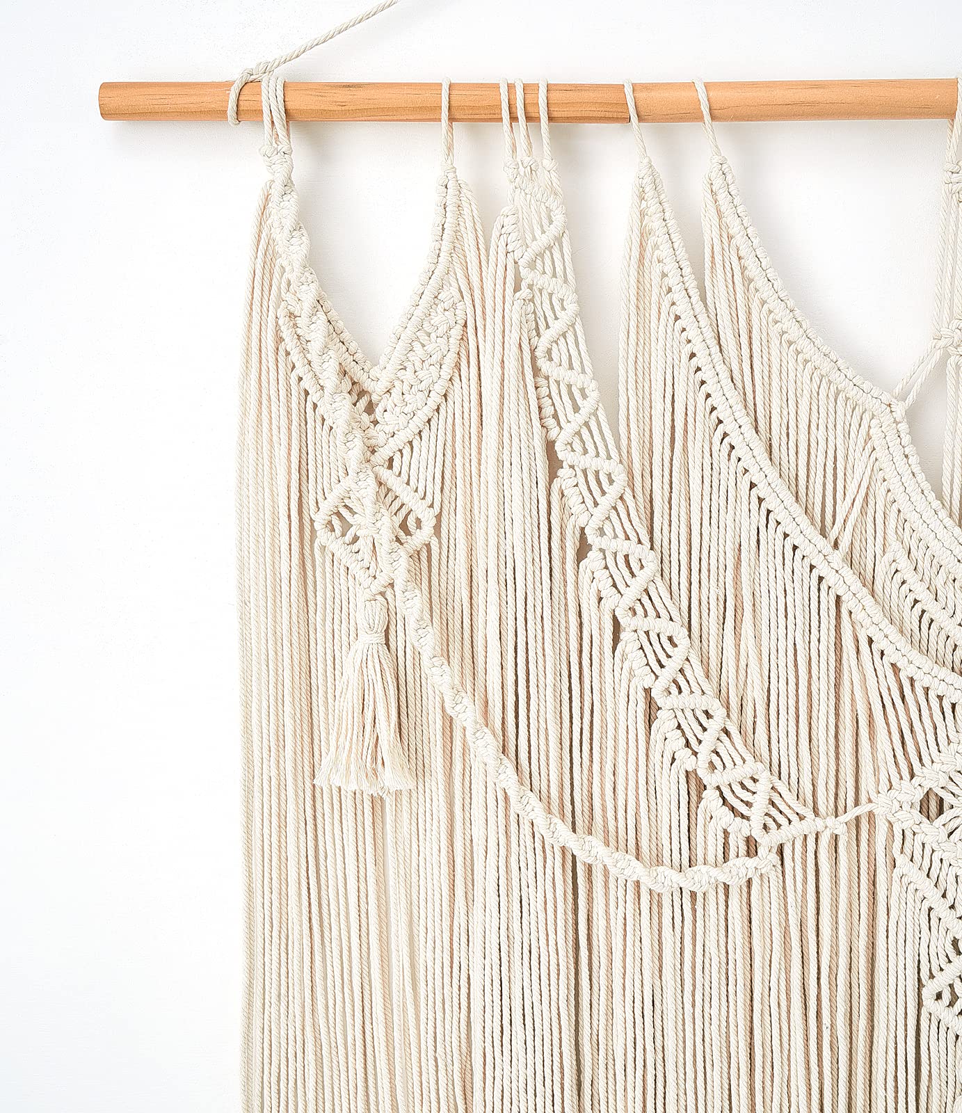 Mkono Macrame Wall Hanging Boho Home Decor Chic Woven Decoration for Bedroom Living Room Apartment Dorm Gallery Perfect Handmade Christmas Gift Ideas, 1 Pack, Large Size, 36"x35"