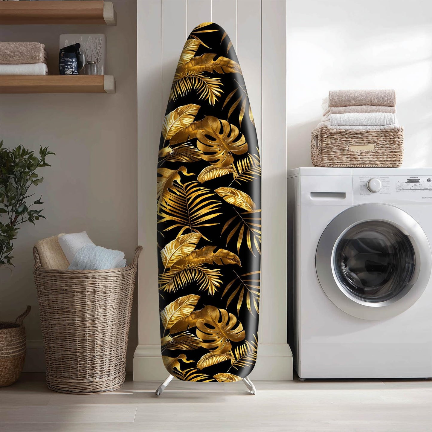 HOMETITUTE Modern Blue Gray Abstract Ironing Board Cover Stretch Fabric with Elasticity Velcro Fastening Patterned Pebble Ironing Board Cover 15x54 Inches Home Decor