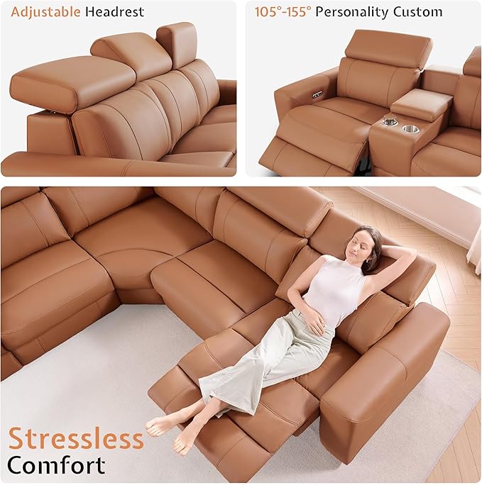 AMERLIFE Power Recliner Sectional Sofa