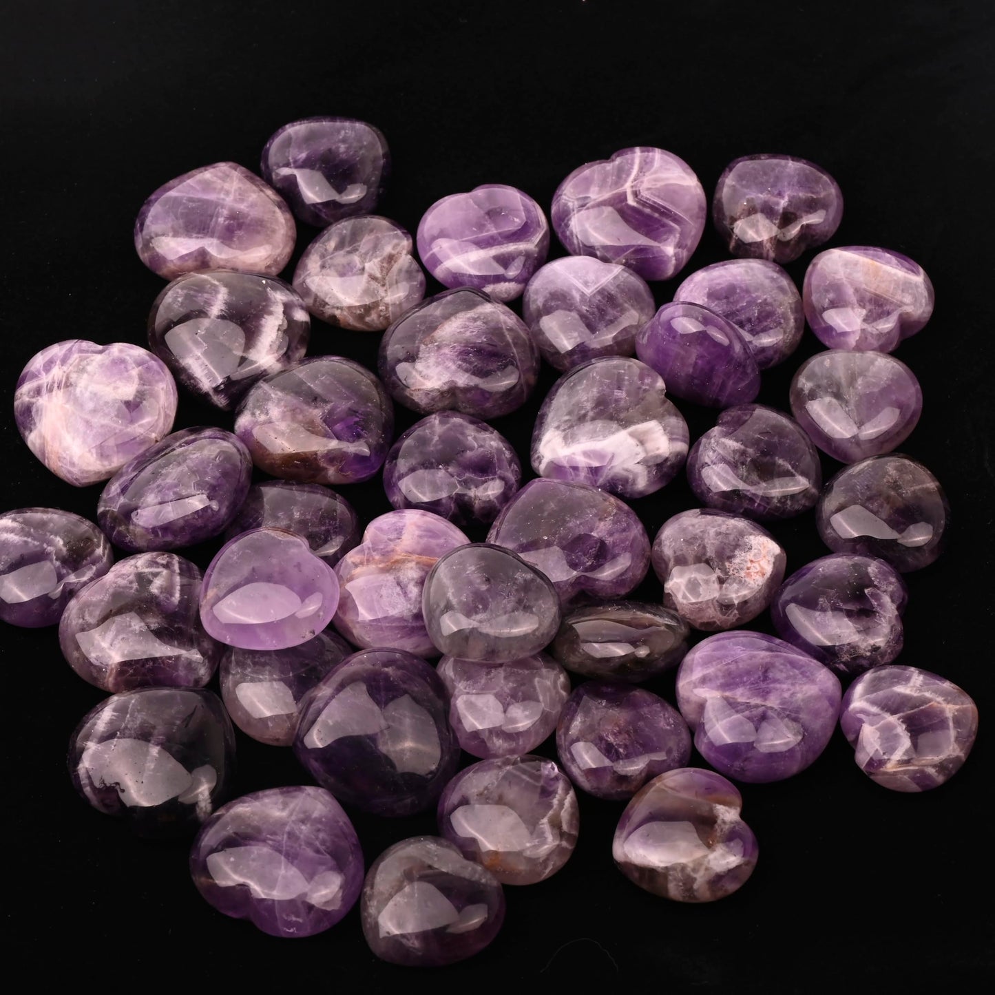 10 PCS Amethyst Heart Stone, 1 Inch Natural Healing Crystal Heart Love Crystals, Mini Cute Gemstone Amethyst for Women, Valentine's Day Gift