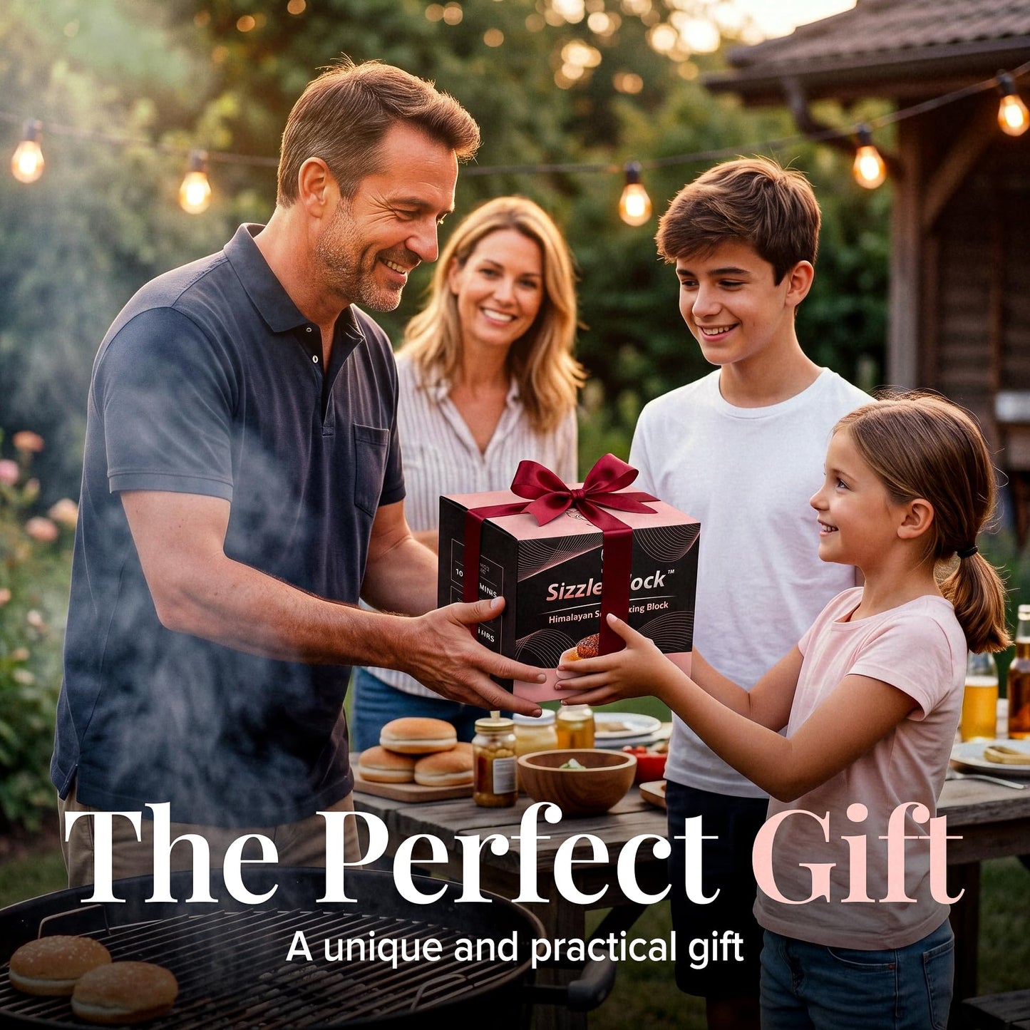 UMAID Sizzle Block™ Himalayan Salt Block 4 Pack (6" Hexagon) – Food Grade Salt Slabs for Burgers, Steak, Seafood & Vegetables – Heat for Grilling & Cooking or Chill for Sushi, Charcuterie & Food Presentation – Unique Gifts for Men & Dad Gifts for Fathers