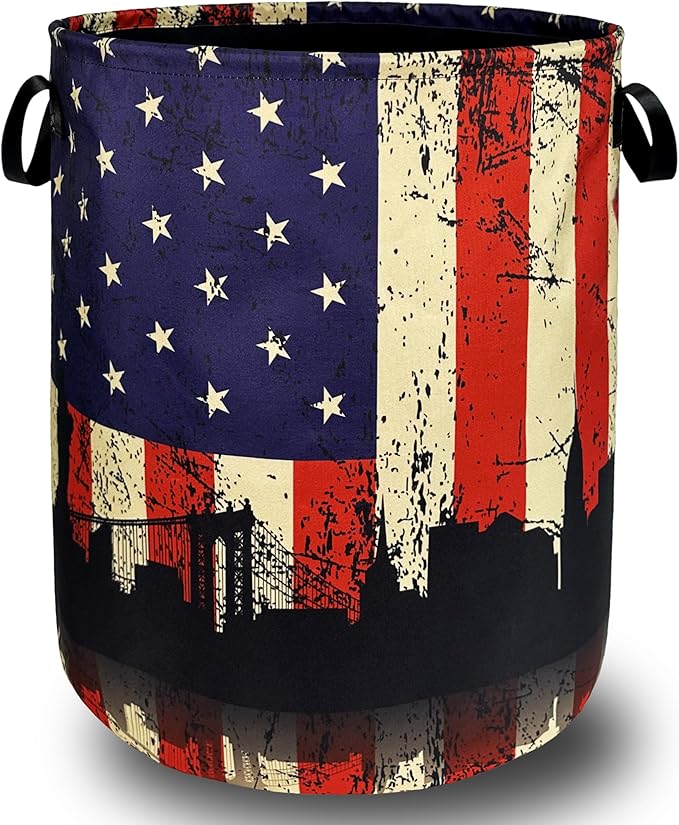 American Flag Laundry Hamper Colorful Retro Flag Laundry Basket
