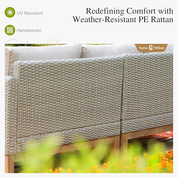 Sophia & William Patio Furniture Set, 5-Piece Wicker Patio Conversation Set