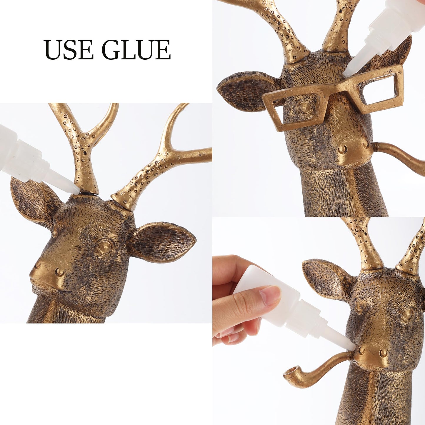 UITWMKTG Gold Animal Head Wall Decor Wall Sculpture Home Decor Statue for Living Room Office Bedroom Modern Decor for Men Women Deer