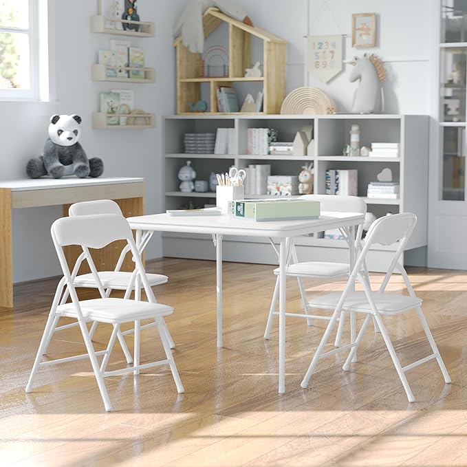 Flash Furniture Mindy Kids 5-Piece Folding Square Table and Chairs Set