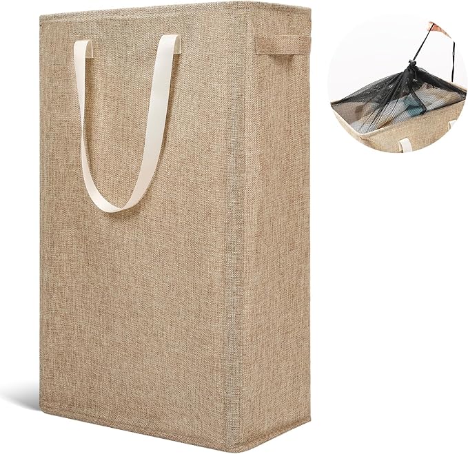 Odonata Slim Laundry Hamper Handles Collapsible Laundry Basket Thin Dirty