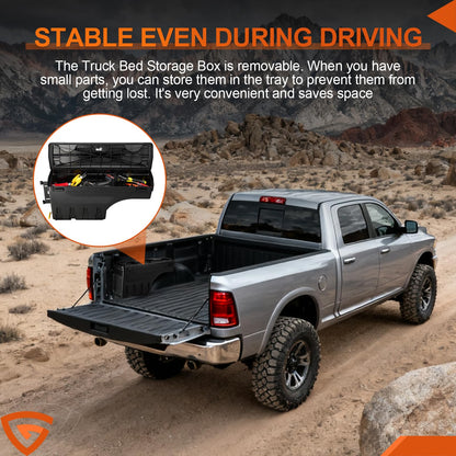 GEARLAST Truck Bed Storage Box Fit for Dodge Ram 1500 2019-2025 Drive Side, Left Toolboxs SwingCase