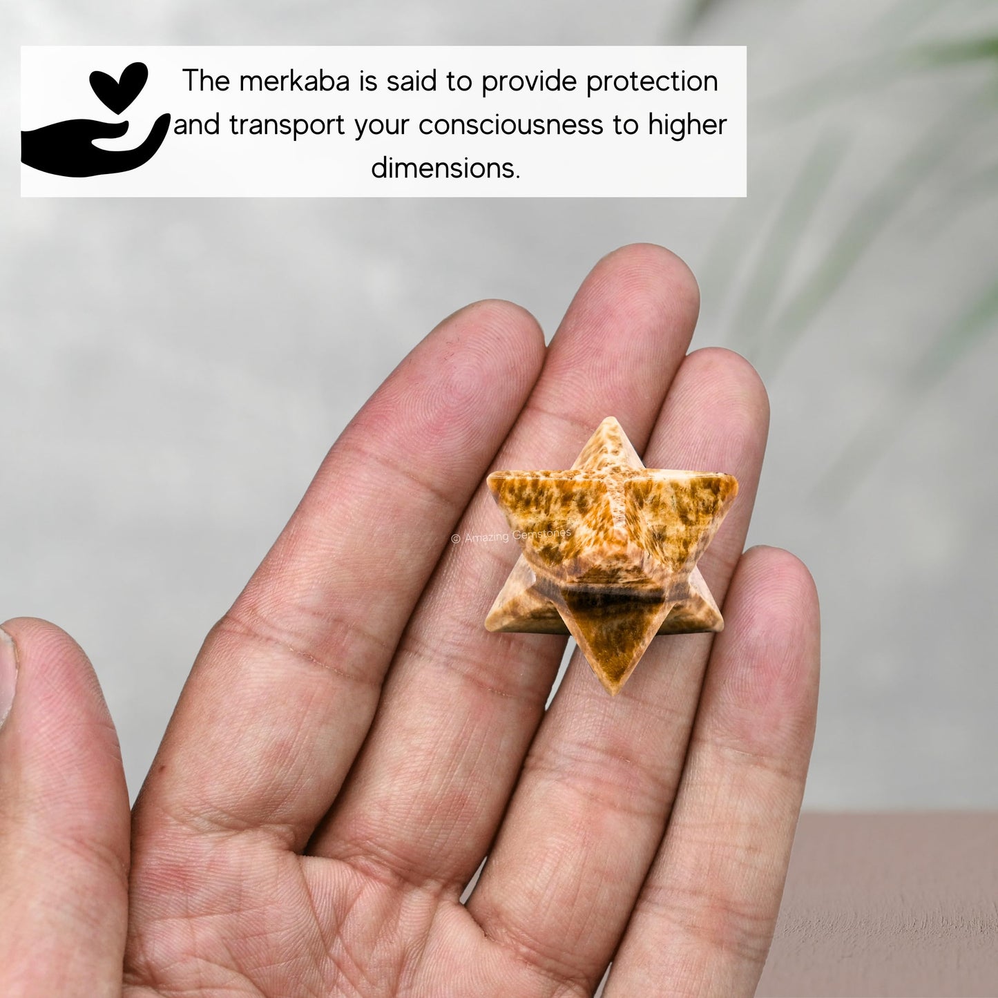 Amazing Gemstone Aragonite Merkaba Crystal - 0.75 Inches Metaphysical Merkaba Star for Meditation - Energetic Tetrahedron Crystal and Healing Stones for Spiritual Growth and Healing (15-20mm)