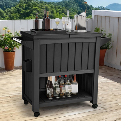 DWVO Cooler with Wheels, Rolling Ice Chest with Bottle Opener Drainage, 85 Quart Portable Patio Cooler on Wheels, Outdoor Beverage, Ice Chest Cart for Pool Deck Party BBQ Cookouts (Black)