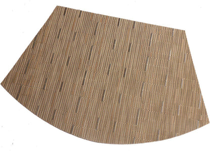 SHACOS Round Table Placemats Set of 4 Wedge Shape Woven Vinyl Place Mats Heat Resistant Wipe Clean Round Table Mats Home Table Decor (4, Tan)
