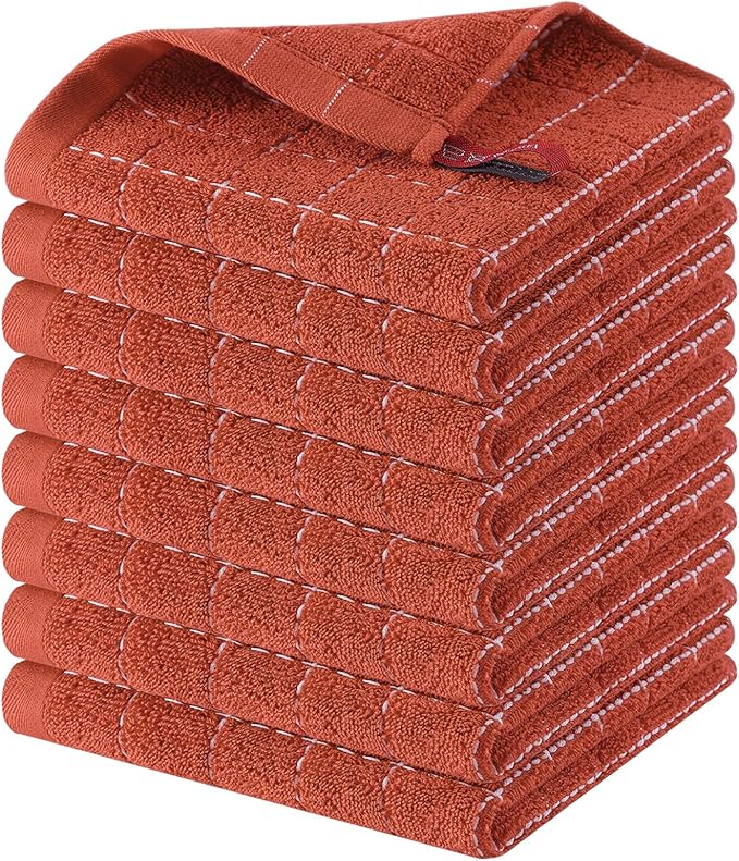 Homaxy 100% Cotton Terry Kitchen Dish Cloths, Ultra Soft and Absorbent Dish