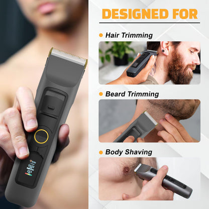 Brio Beardscape V2 Beard Trimmer for Men Professional with Low Friction Ceramic Blade, Cordless Professional Hair Trimmer for Barbers with 4 Hrs of Long Battery Timing, Ideal for Beard & Body (Black)