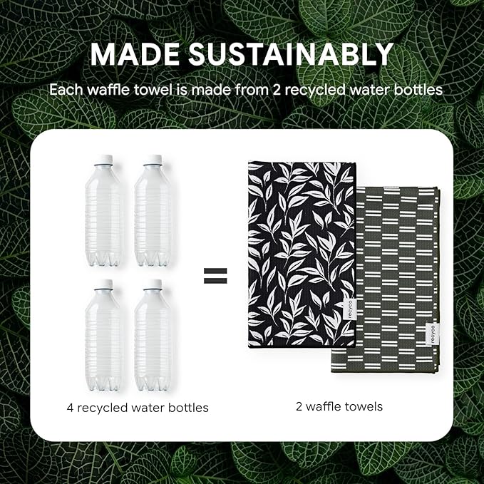 RECYCO Waffle Kitchen Towel Set of 2