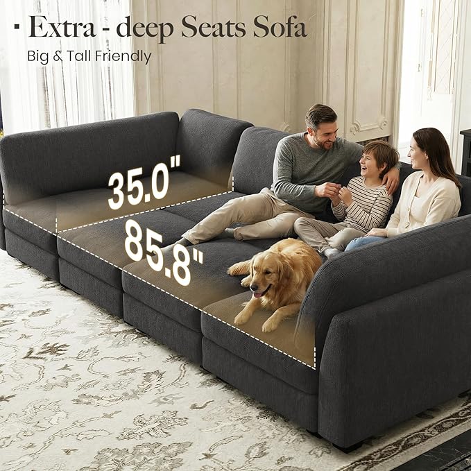 Belffin 86.2" Sectional Sleeper Sofa Bed