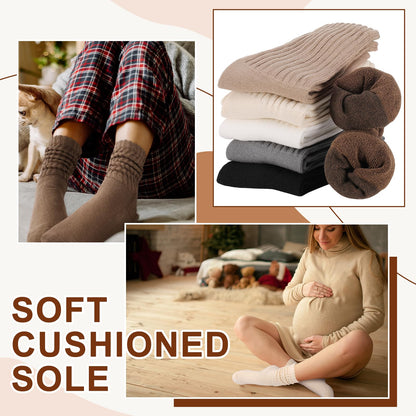 Jspupifip 6 Pairs Slouch Socks for Woman Scrunch Socks Knit Mid Calf Rib Tube Scrunchy Slouchy Retro Trendy Crew Socks