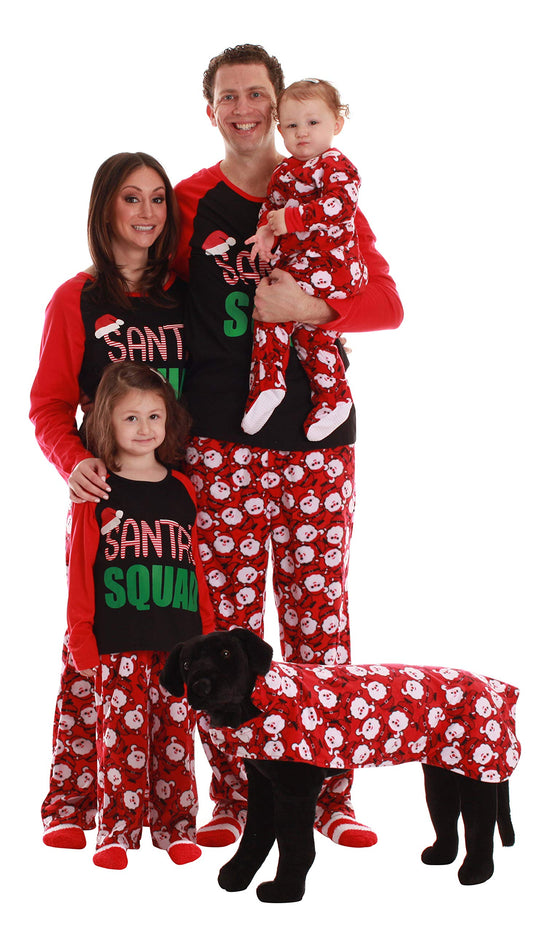 #followme Womens Microfleece Pajamas Set, Family Pajamas, Santa Squad, Large