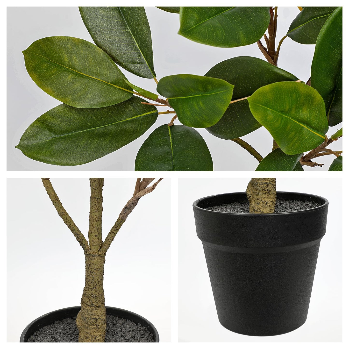 Briful Artificial Magnolia Tree in Black Pot – 26.3in Tall Faux Magnolia Greenery Plant Fake Potted Silk Tree for Home Office Room Kitchen Outdoor Porch Décor