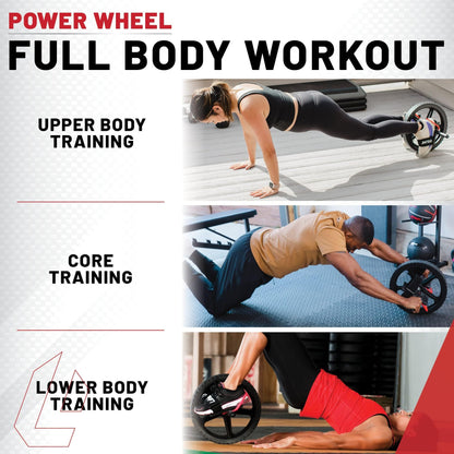 Lifeline Power Wheel for Full Body Functional Fitness - Strengthen Abs, Core, Lower & Upper Body with Foot Straps