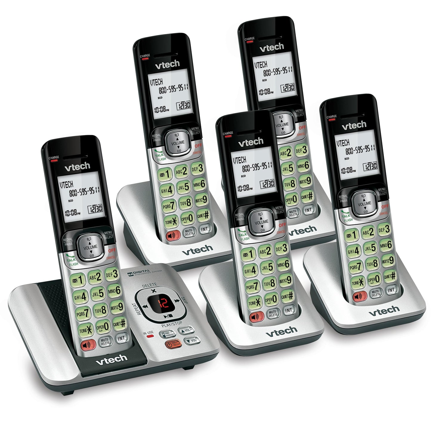 VTech CS6719-2 2-Handset Cordless Phone with Caller ID/Call Waiting, Handset Intercom & Backlit Display/Keypad, Silver