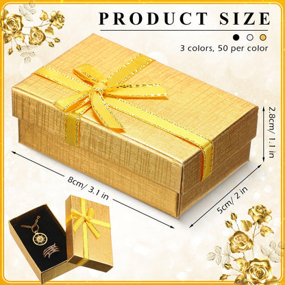 Bucherry 72 Pcs Jewelry Boxes Small Gift Boxes Bulk Cardboard Jewelry Gift Box with Bow for Ring Necklaces Earring Bracelet