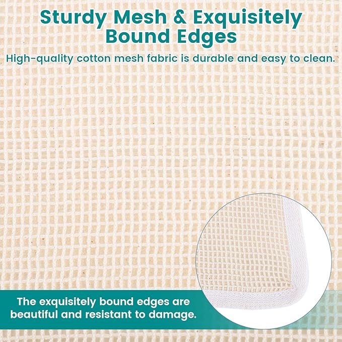 6Pcs Durable Cotton Mesh Laundry Bags