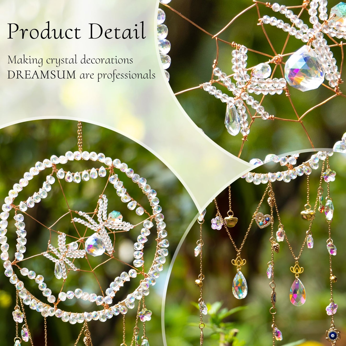 Handmade Spider Sun Catcher, Dreamsum Crystal Suncatchers for Windows, Handmade Wall Rainbow Decor Prism Gift for Women Housewarming Home, Bedroom, Garden Decoration