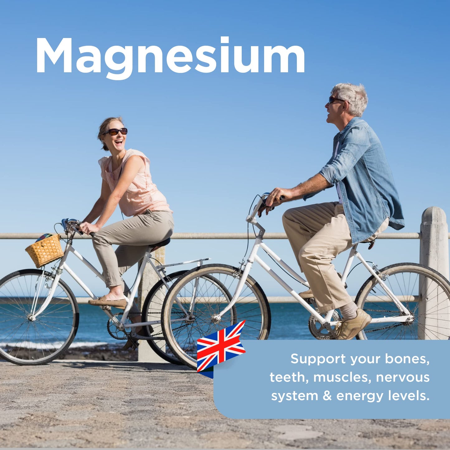 Healthspan Magnesium 375mg | Everyday Support for Muscles & Nervous System | Added B Vitamins Complex | Added Benefits for Your Bones, Teeth & Energy Levels | Vegan (90 Tablets)