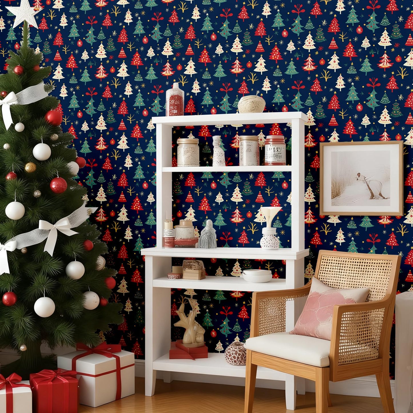 Kitico Peel and Stick Wallpaper – Self Adhesive Wall Paper for Walls, Waterproof Removable Contact Paper Roll for Everyday Home Décor & Christmas Gift Wrap Roll 17.7"x196.8"