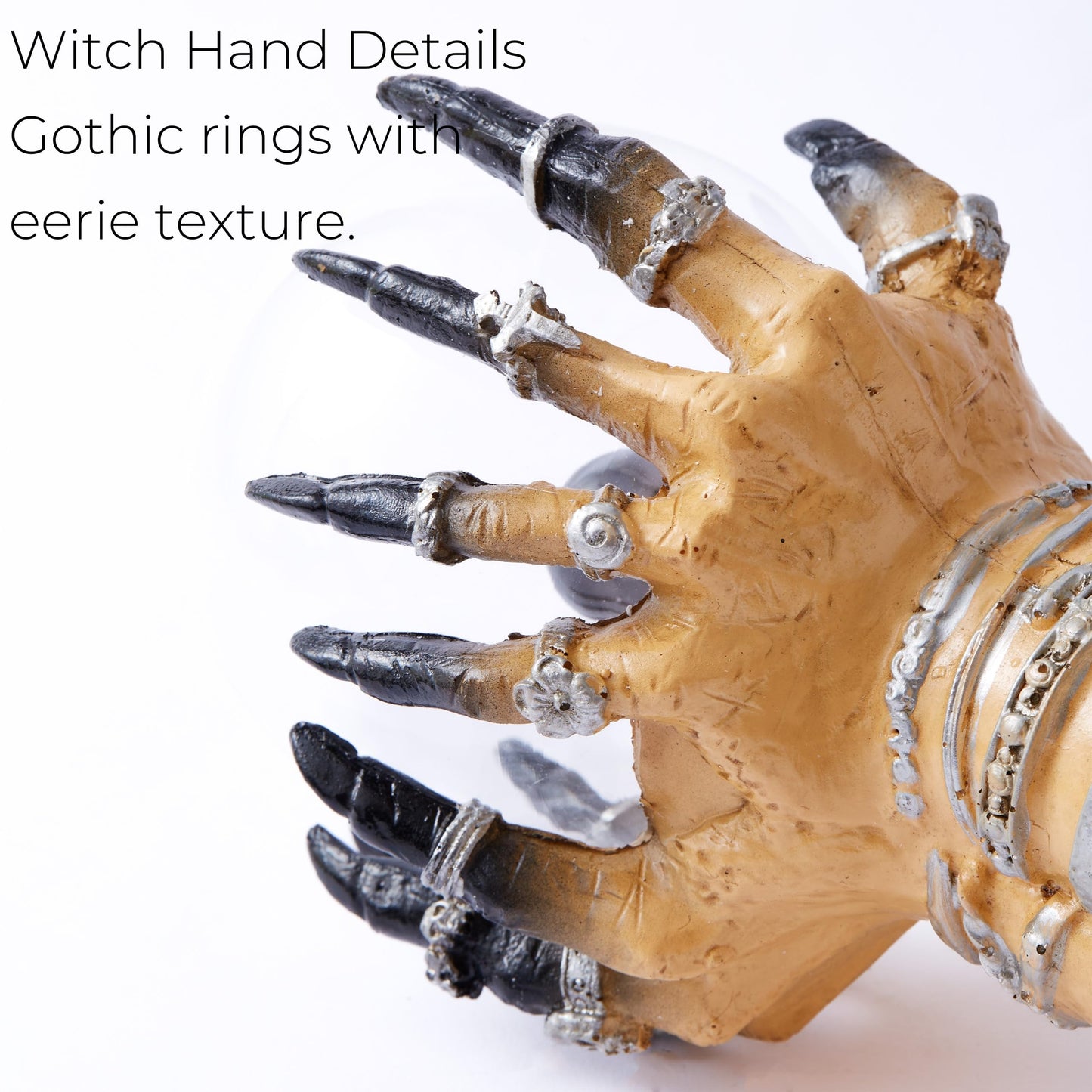 Witchy Plasma Crystal Ball Lamp – Gothic Hand Holding Orb Light with Red Lightning Effect – Touch-Activated Mystic Sphere for Witchcore Decor, Halloween Table Accent, Tarot or Altar Display